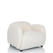 Fauteuil de salon VERDUNA blanc avec revêtement en tissu structuré et forme arrondie de hjh LIVING