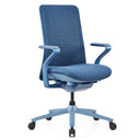 Siège de bureau haut de gamme VERVIO avec revêtement en tissu bleu et accoudoirs assortis de hjh OFFICE