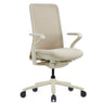 Siège de bureau haut de gamme VERVIO aspect beige avec dossier en maille et base à roulettes de hjh OFFICE
