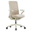 Siège de bureau haut de gamme VERVIO aspect beige avec dossier en maille et base à roulettes de hjh OFFICE