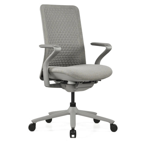 Siège de bureau haut de gamme VERVIO en gris avec dossier en maille et accoudoirs de hjh OFFICE