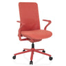 Siège de bureau haut de gamme VERVIO de couleur rouge avec accoudoirs et piètement à roulettes de hjh OFFICE