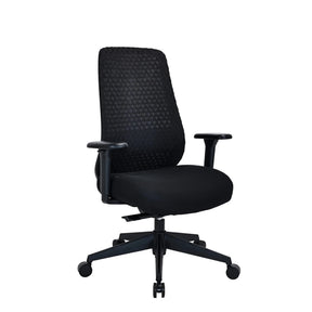 Siège de bureau de qualité professionnelle Verviq noir avec revêtement en tissu texturé et accoudoirs de hjh OFFICE