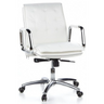 Siège de direction de qualité professionnelle VILLA 10 en blanc crème avec revêtement capitonné et structure chromée de hjh OFFICE