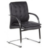 Chaises cantilever VILLA V noires avec revêtement rembourré et structure chromée de hjh OFFICE