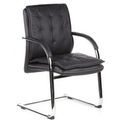Chaises cantilever VILLA V noires avec revêtement rembourré et structure chromée de hjh OFFICE