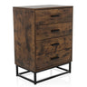 Commode marron VINSTRA avec quatre tiroirs et structure en métal noir de hjh LIVING