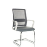 Chaises cantilever VISITER W grise avec dossier en maille et structure chromée de hjh OFFICE