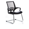 Chaises cantilever VISTO NET V noires avec dossier en maille et piètement luge chromé de hjh OFFICE