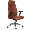 Siège de direction de qualité professionnelle VITORO en cuir marron avec accoudoirs et pied en étoile noirs de hjh OFFICE