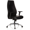 Siège de direction de qualité professionnelle VITORO noir avec revêtement en cuir, accoudoirs et piètement étoile chromé de hjh OFFICE