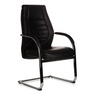 Chaises cantilever VITORO V noires avec structure en chrome brillant et accoudoirs de hjh OFFICE