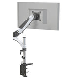 Fixation pour écran VM-MG1 en blanc et noir avec bras pivotant flexible et fixation de bureau de hjh OFFICE