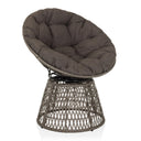 Chaise d'extérieur grise WEAVORA avec coussin d'assise moelleux et piètement tressé de hjh LIVING
