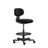 Chaise de travail WORK MF2 noire avec assise rembourrée, repose-pieds et roulettes de hjh OFFICE
