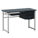 Bureau WORKFLOW en graphite et blanc avec plateau clavier coulissant et deux tiroirs de hjh OFFICE