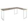 Bureau d'angle WORKSPACE BASIC I avec plateau gris et pieds blancs en forme de U de hjh OFFICE