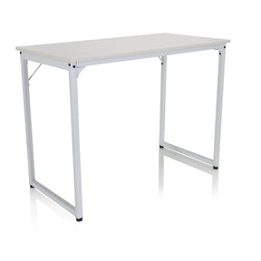 Bureau blanc WORKSPACE I avec plateau rectangulaire et un cadre simple en métal de hjh OFFICE