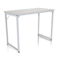 Bureau blanc WORKSPACE I avec plateau rectangulaire et un cadre simple en métal de hjh OFFICE
