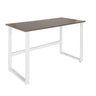 Bureau WORKSPACE LIGHT I avec plateau en noyer brun et structure en métal blanc de hjh OFFICE
