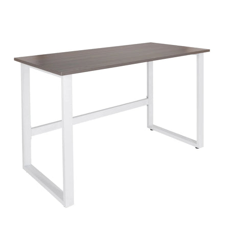 Bureau WORKSPACE LIGHT I avec plateau gris et structure blanche de hjh OFFICE