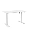 Bureau réglable en hauteur électriquement Worktime en blanc avec un plateau rectangulaire de hjh OFFICE