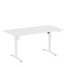 Bureau réglable en hauteur électriquement Worktime en blanc avec plateau rectangulaire de hjh OFFICE
