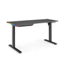 Bureau réglable en hauteur électriquement Worktime Game en noir avec découpe d'angle et éclairage RGB de hjh OFFICE