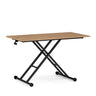 Bureau réglable en hauteur Worktime Lift avec plateau couleur chêne et piètement en X noir sur roulettes de hjh OFFICE