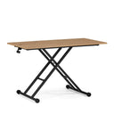 Bureau réglable en hauteur Worktime Lift avec plateau couleur chêne et piètement en X noir sur roulettes de hjh OFFICE