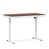 Bureau réglable en hauteur électriquement Worktime Plus en noyer et blanc avec panneau de commande intégré de hjh OFFICE
