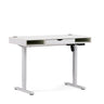 Bureau réglable en hauteur électriquement Worktime Style en blanc avec tiroir intégré de hjh OFFICE