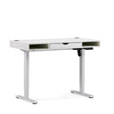 Bureau réglable en hauteur électriquement Worktime Style en blanc avec tiroir intégré de hjh OFFICE