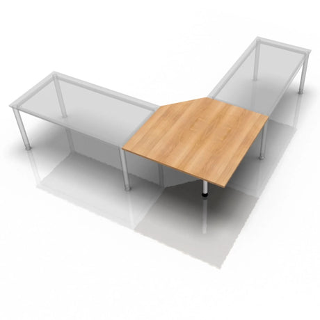 Table trapézoïdale XBE90 S / XBE91 S / XBT12 S aspect noyer avec pieds argentés de hjh OFFICE PRO