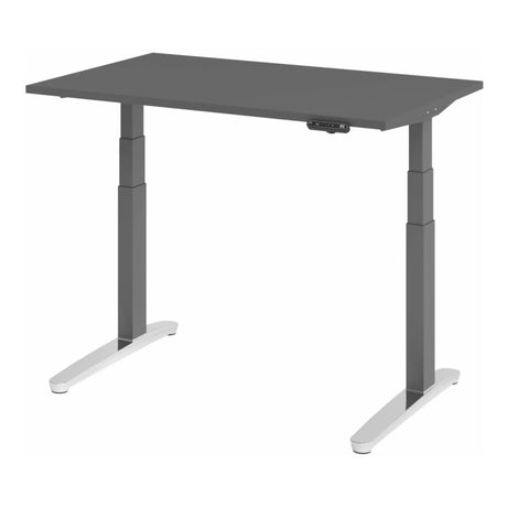 Bureau à hauteur réglable électriquement XBHM 12 GC en graphite avec affichage numérique de hjh OFFICE PRO