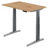Bureau à hauteur réglable électriquement XBHM 12 GC en chêne rustique avec pieds gris de hjh OFFICE PRO