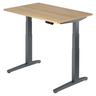 Bureau à hauteur réglable électriquement XBHM 12 GG en chêne avec pieds gris de hjh OFFICE PRO