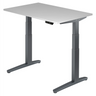 Bureau à hauteur réglable électriquement XBHM 12 GG en gris avec panneau de commande numérique de hjh OFFICE PRO