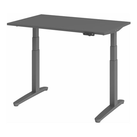 Bureau à hauteur réglable électriquement XBHM 12 GG en graphite avec affichage numérique de hjh OFFICE PRO