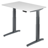 Bureau à hauteur réglable électriquement XBHM 12 GG en blanc avec structure gris foncé de hjh OFFICE PRO