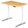 Bureau réglable en hauteur électriquement XBHM 12 WC en hêtre avec piètement blanc de hjh OFFICE PRO