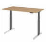 Bureau à hauteur réglable électriquement XBHM 14 GC en chêne rustique avec pieds gris et panneau de commande de hjh OFFICE PRO