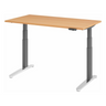 Bureau à hauteur réglable électriquement XBHM 14 GC en hêtre avec pieds gris et panneau de commande de hjh OFFICE PRO