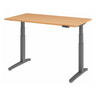 Bureau à hauteur réglable électriquement XBHM 14 GG en hêtre avec pieds gris et panneau de commande de hjh OFFICE PRO
