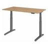 Bureau à hauteur réglable électriquement XBHM 14 GG avec plateau en chêne rustique et piètement gris de hjh OFFICE PRO