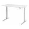 Bureau à hauteur réglable électriquement XBHM 14 SS en blanc avec panneau de commande numérique sur le bord de la table de hjh OFFICE PRO