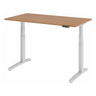 Bureau à hauteur réglable électriquement XBHM 14 SS en noyer avec structure blanche et écran de hjh OFFICE PRO