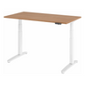 Bureau à hauteur réglable électriquement XBHM 14 WC avec plateau en noyer et piètement blanc de hjh OFFICE PRO