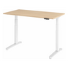 Bureau à hauteur réglable électriquement XBHM 14 WC en chêne avec piètement blanc et panneau de commande de hjh OFFICE PRO