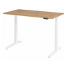 Bureau à réglage électrique de la hauteur XBHM 14 WW avec piètement blanc et plateau en chêne rustique de hjh OFFICE PRO